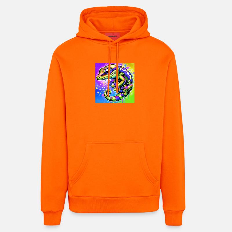 Gecko - Sweat à capuche bio décontracté fabriqué en UE - SUNSET ORANGE