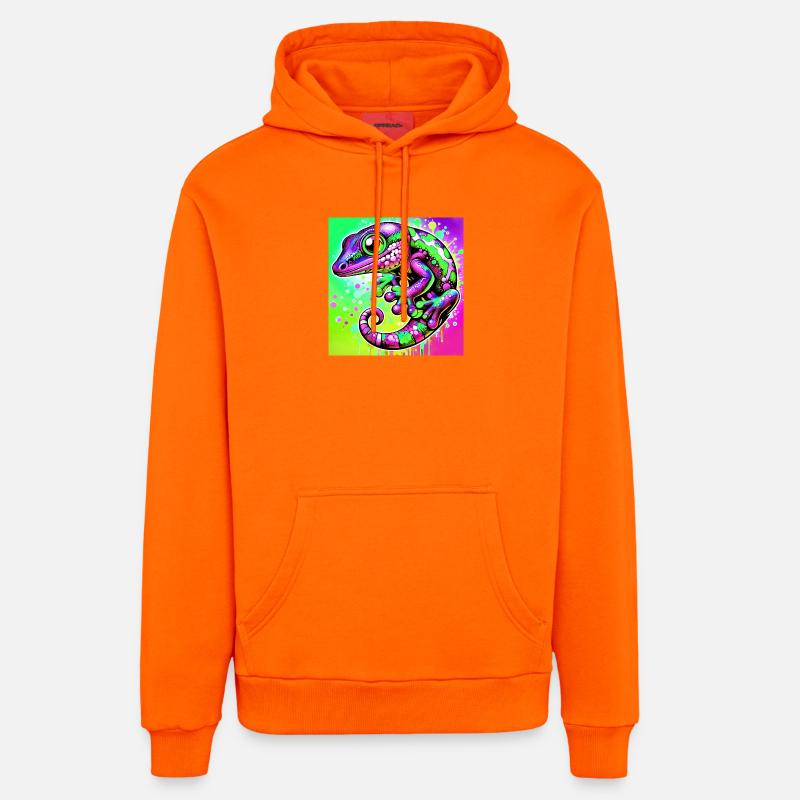 Gecko - Sweat à capuche bio décontracté fabriqué en UE - SUNSET ORANGE