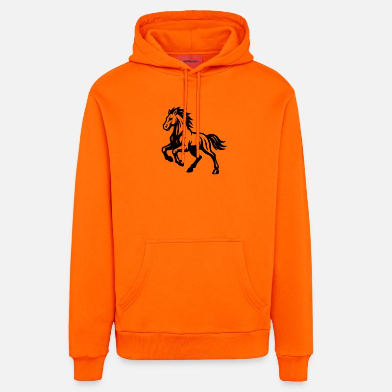 Cheval - Sweat à capuche bio décontracté fabriqué en UE - SUNSET ORANGE