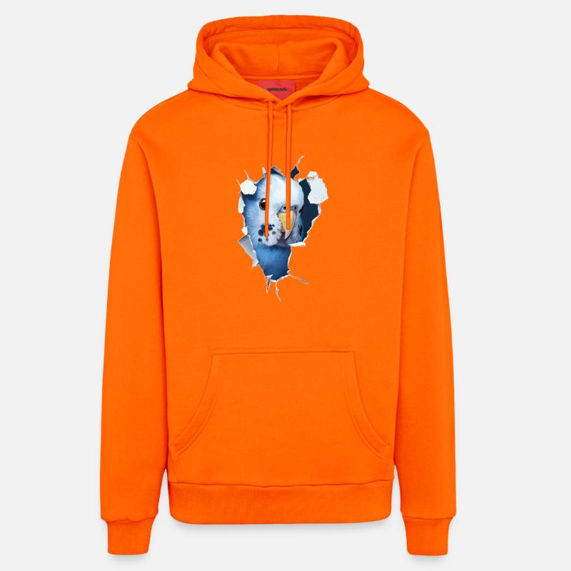 Perruche ondulée - Sweat à capuche bio décontracté fabriqué en UE - SUNSET ORANGE