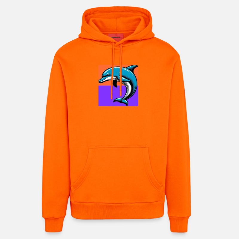 dauphin - Sweat à capuche bio décontracté fabriqué en UE - SUNSET ORANGE