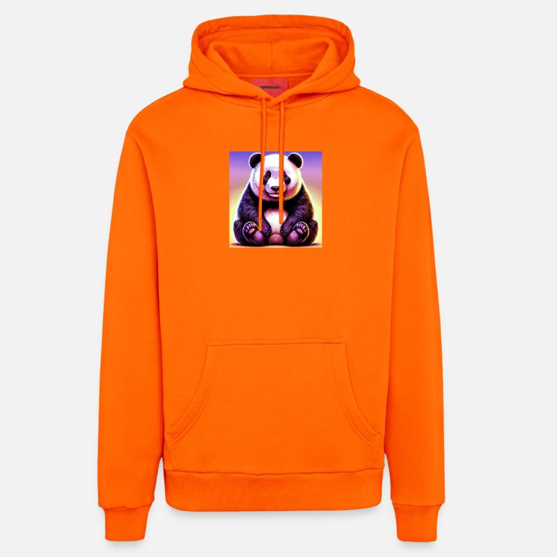 panda - Sweat à capuche bio décontracté fabriqué en UE - SUNSET ORANGE