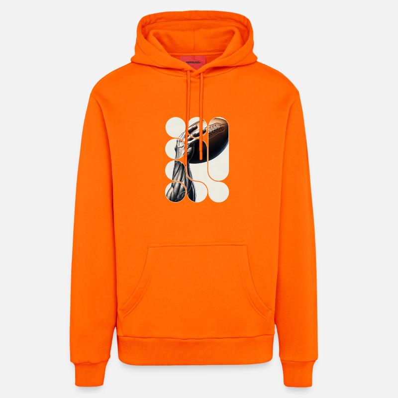 Force du Rugby - Sweat à capuche bio décontracté fabriqué en UE - SUNSET ORANGE