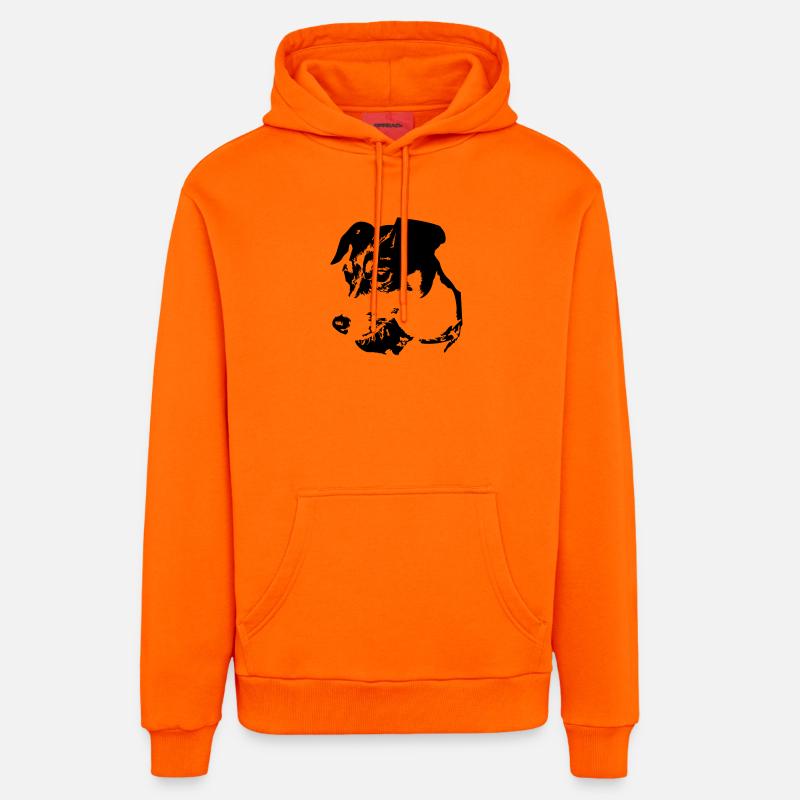 Tête de Jack Russell Terrier - Sweat à capuche bio décontracté fabriqué en UE - SUNSET ORANGE