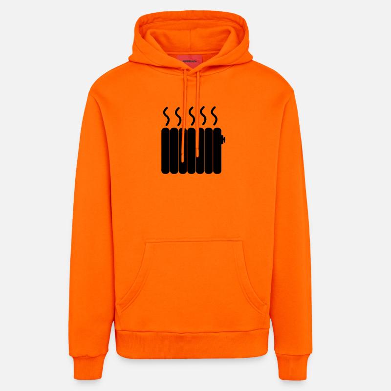 Chauffage central Chauffage central - Sweat à capuche bio décontracté fabriqué en UE - SUNSET ORANGE