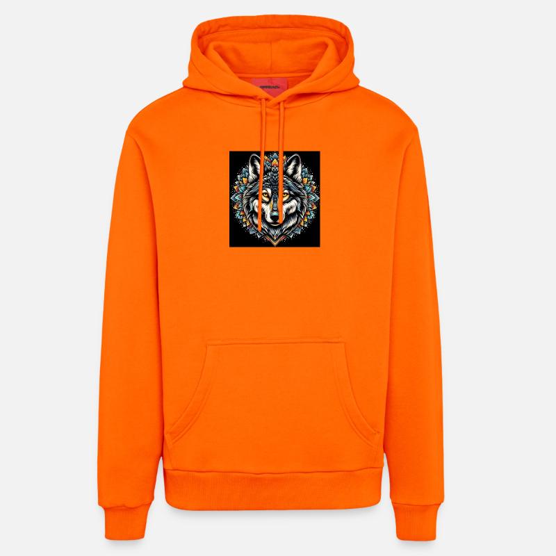 Loup - Sweat à capuche bio décontracté fabriqué en UE - SUNSET ORANGE