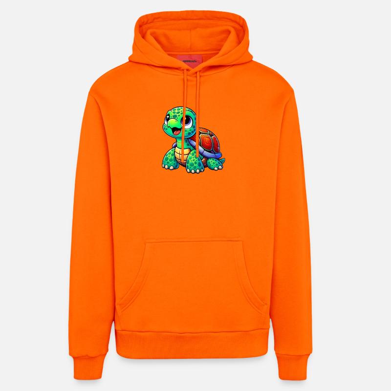 Tortue - Sweat à capuche bio décontracté fabriqué en UE - SUNSET ORANGE