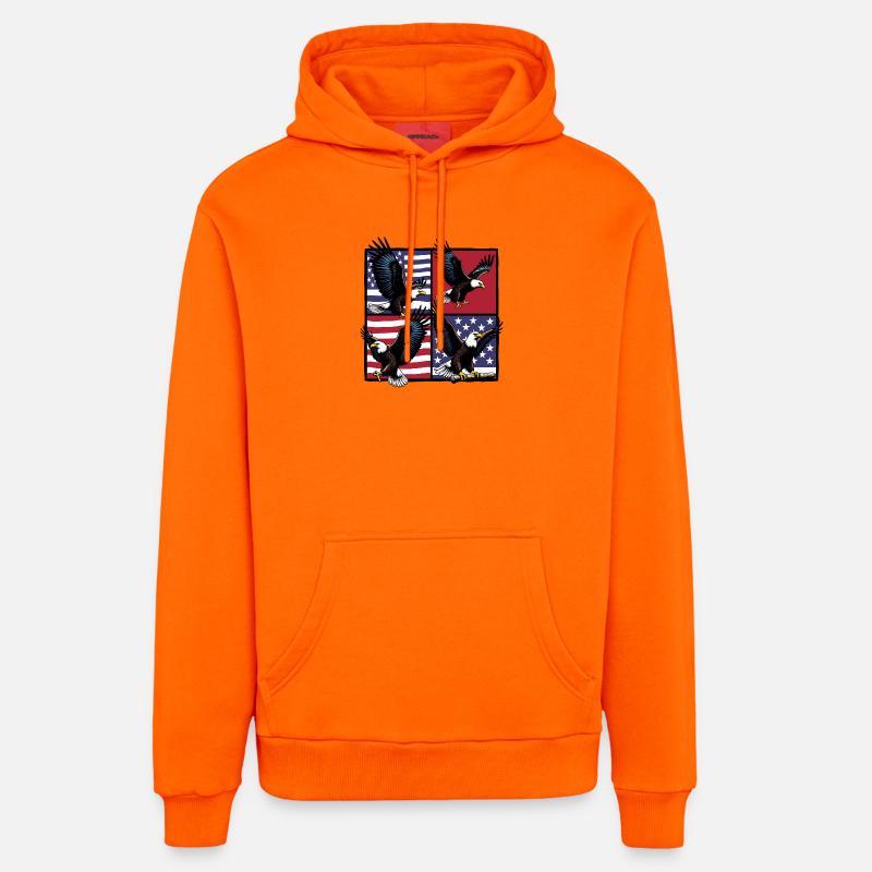 Pygargue à tête blanche - Sweat à capuche bio décontracté fabriqué en UE - SUNSET ORANGE