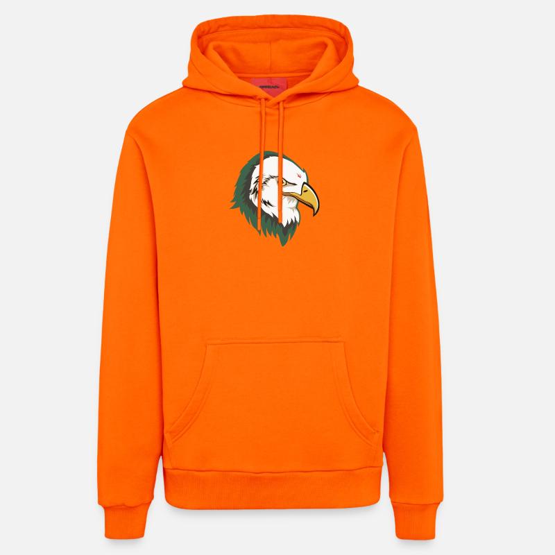 Eagle Head - Sweat à capuche bio décontracté fabriqué en UE - SUNSET ORANGE