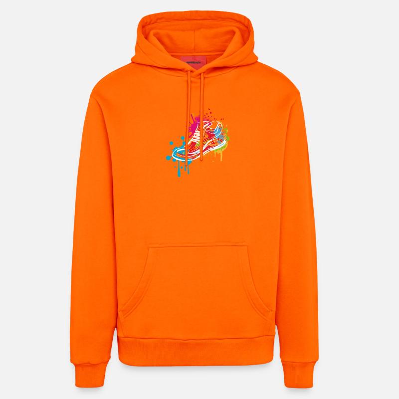 Graffiti Sneaker - Sweat à capuche bio décontracté fabriqué en UE - SUNSET ORANGE