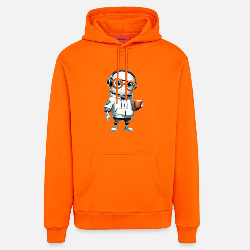 Petit robot en sweat à capuche - Sweat à capuche bio décontracté fabriqué en UE - SUNSET ORANGE