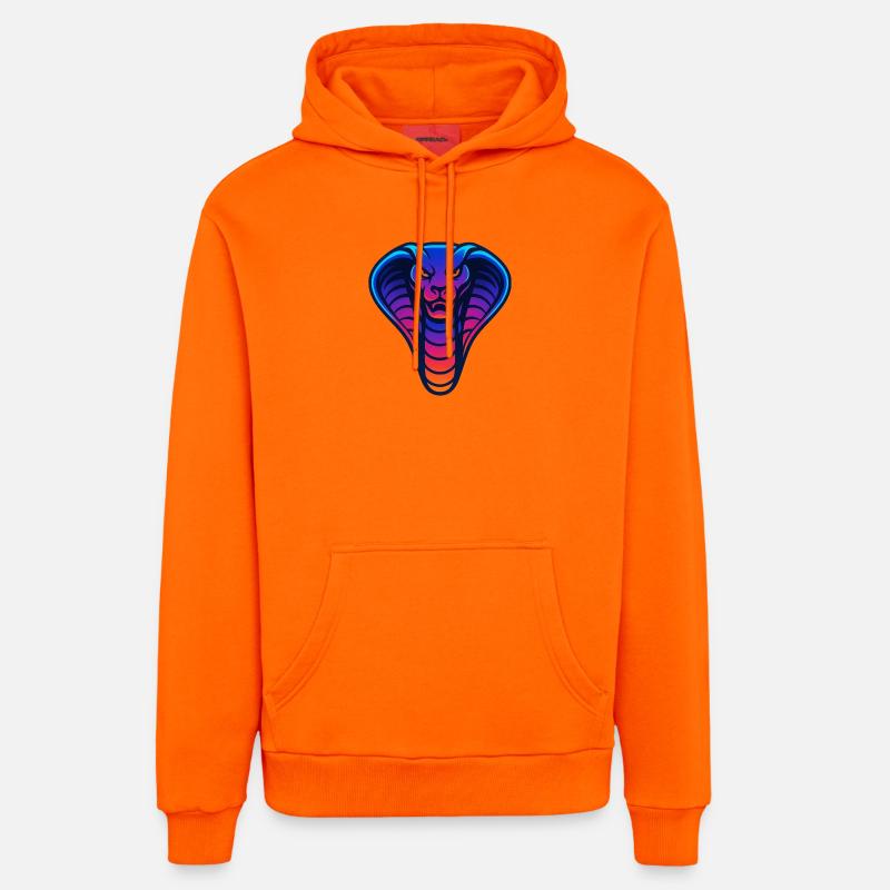 Illustration de dégradé de cobra néon - Sweat à capuche bio décontracté fabriqué en UE - SUNSET ORANGE