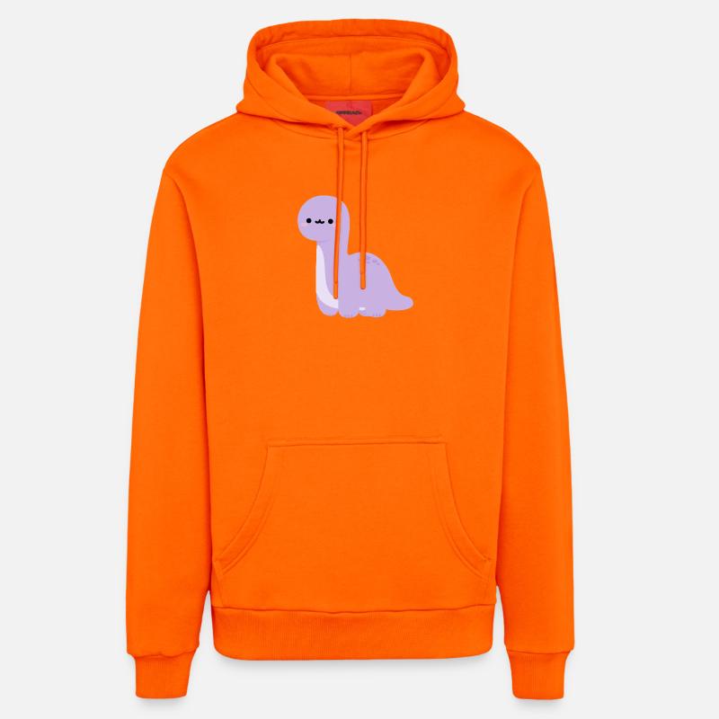 Brachiosaurus Lulu - Sweat à capuche bio décontracté fabriqué en UE - SUNSET ORANGE