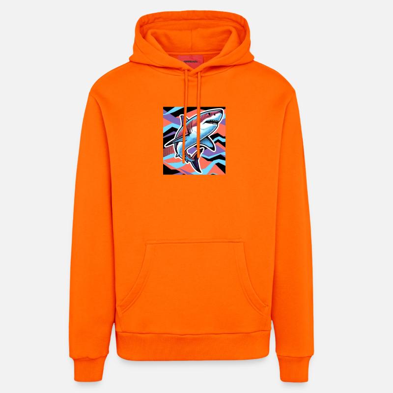 Requin - Sweat à capuche bio décontracté fabriqué en UE - SUNSET ORANGE