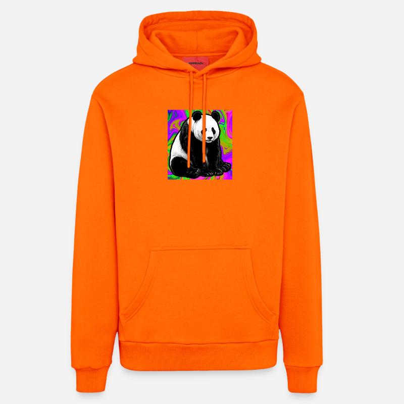 panda - Sweat à capuche bio décontracté fabriqué en UE - SUNSET ORANGE