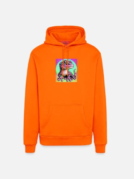 Gecko - Organic Relaxed Hoodie Made in EU - SUNSET ORANGE