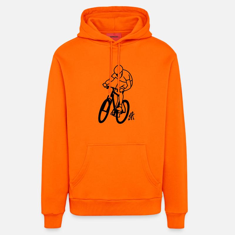 VTT - Sweat à capuche bio décontracté fabriqué en UE - SUNSET ORANGE