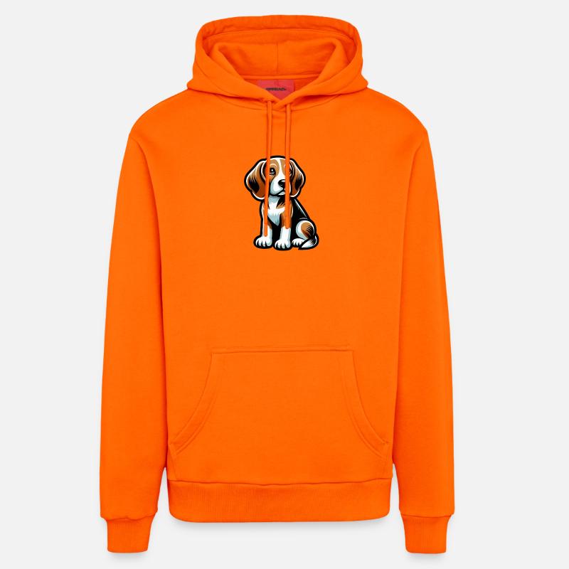 Beagle cartoon Chien mignon - Sweat à capuche bio décontracté fabriqué en UE - SUNSET ORANGE