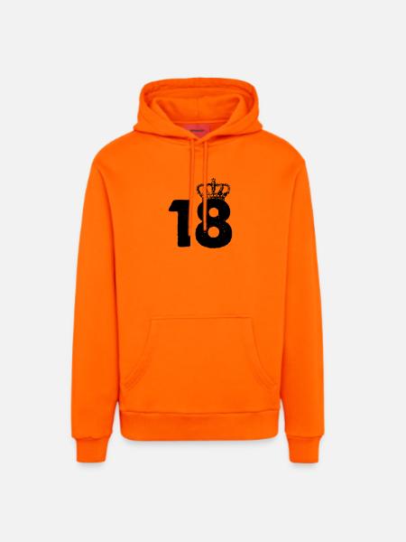 18 Crowns - Organic Relaxed Hoodie Made in EU - SUNSET ORANGE