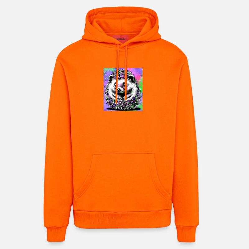 hérisson - Sweat à capuche bio décontracté fabriqué en UE - SUNSET ORANGE