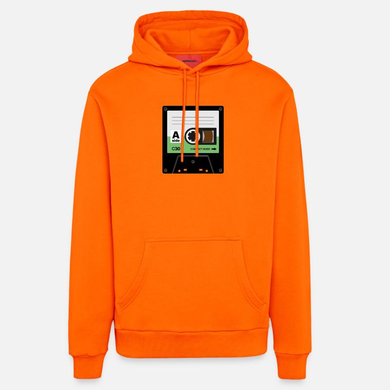 Cassette Minuscule - Sweat à capuche bio décontracté fabriqué en UE - SUNSET ORANGE