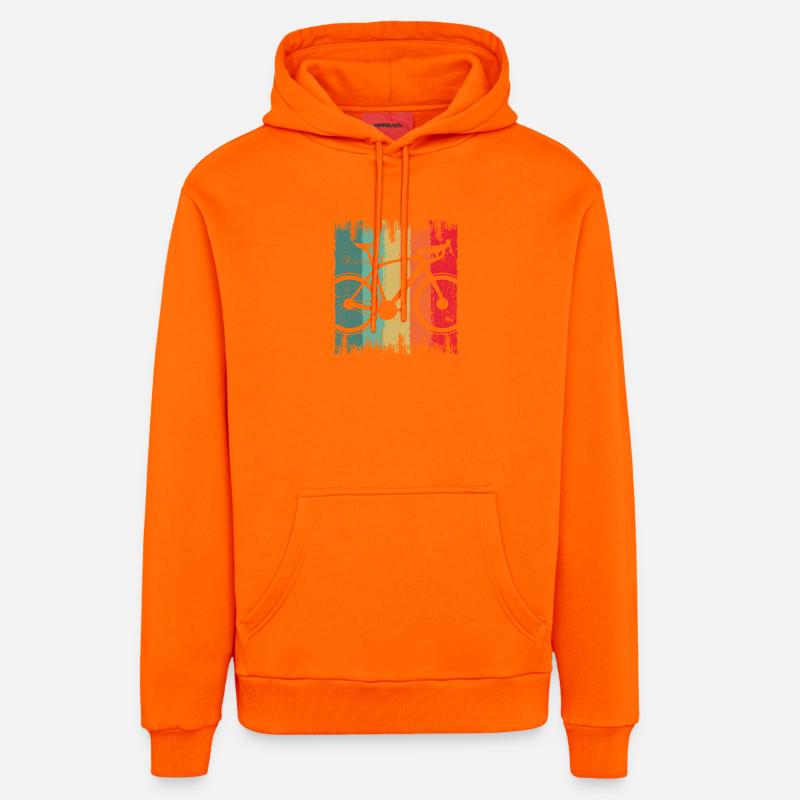 Silhouette de vélo graffiti arc-en-ciel - Sweat à capuche bio décontracté fabriqué en UE - SUNSET ORANGE