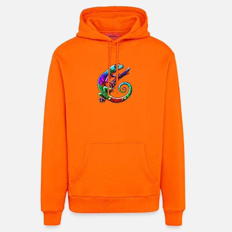 Gecko - Sweat à capuche bio décontracté fabriqué en UE - SUNSET ORANGE