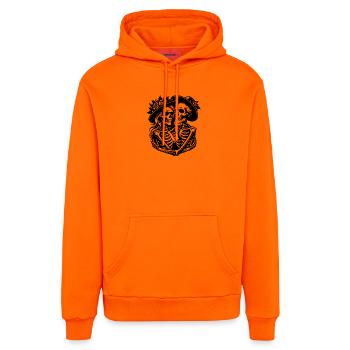 Couple d’horreur - Sweat à capuche bio décontracté fabriqué en UE - SUNSET ORANGE - Devant