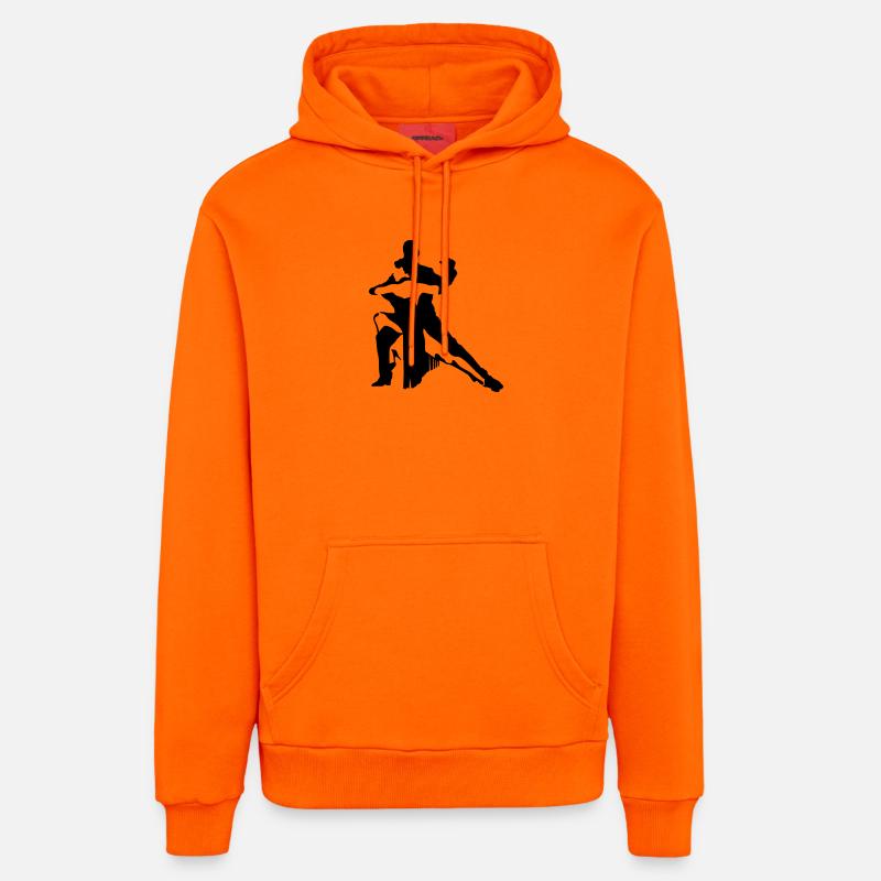 Couple dansant - Sweat à capuche bio décontracté fabriqué en UE - SUNSET ORANGE