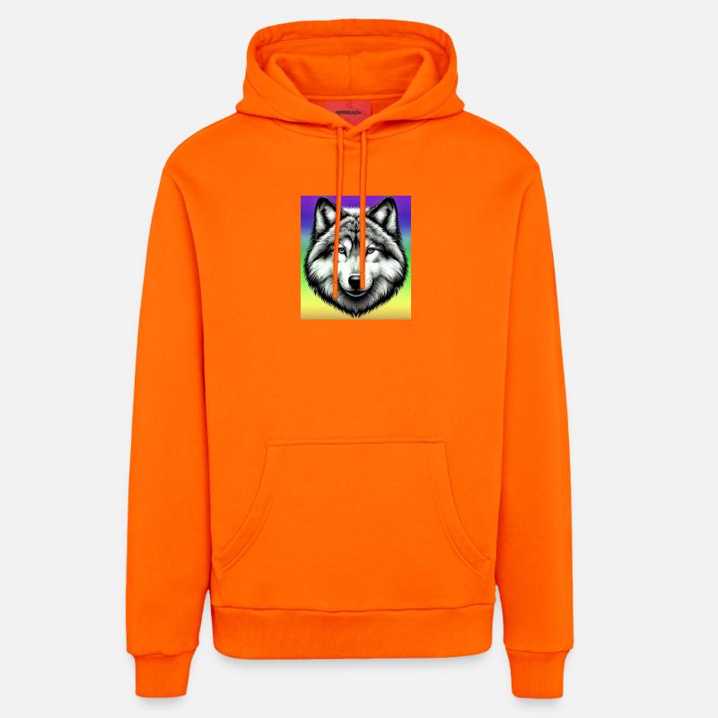Loup - Sweat à capuche bio décontracté fabriqué en UE - SUNSET ORANGE