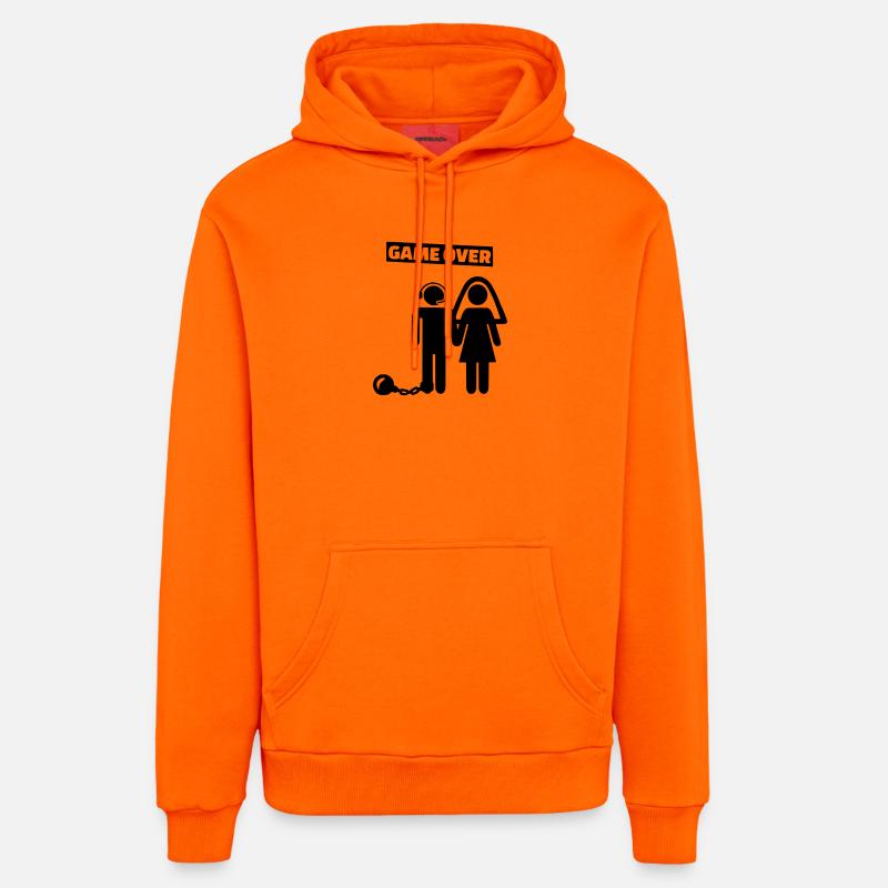 Mariage de joueur - Sweat à capuche bio décontracté fabriqué en UE - SUNSET ORANGE