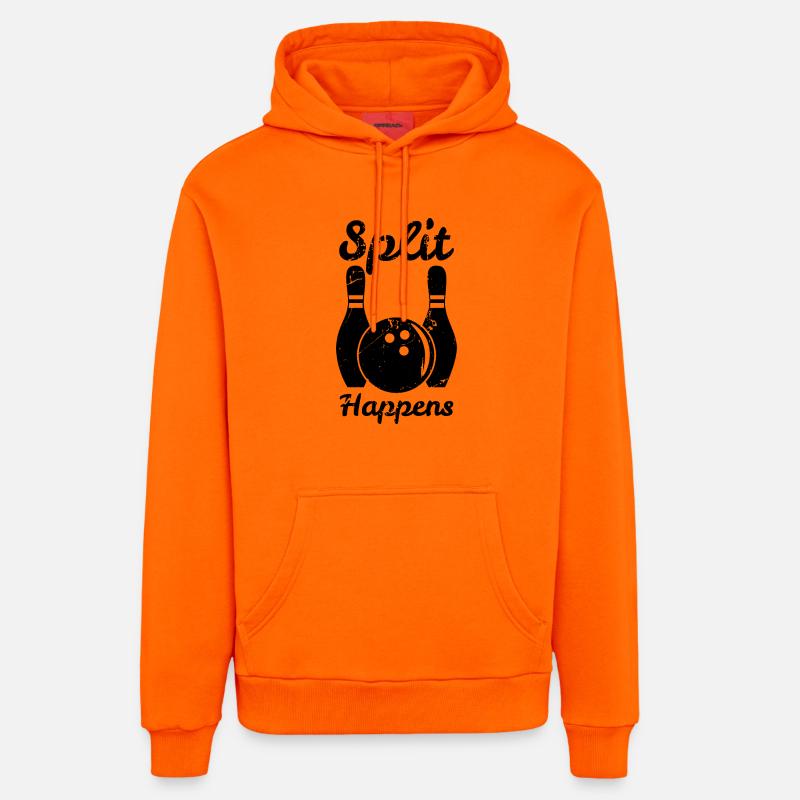 Jeu de mots de bowling - Sweat à capuche bio décontracté fabriqué en UE - SUNSET ORANGE