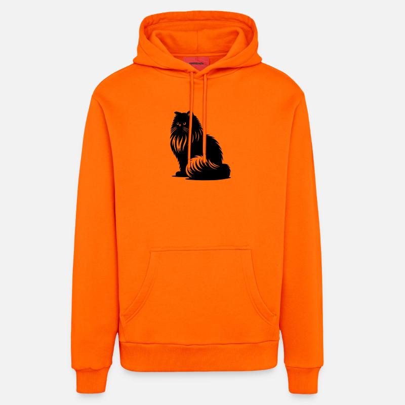Chat persan - Persan - Sweat à capuche bio décontracté fabriqué en UE - SUNSET ORANGE