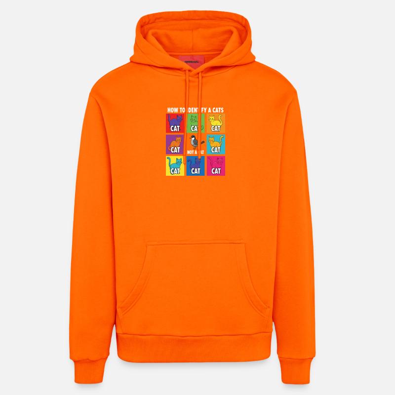 Guide d’identification des chats - Sweat à capuche bio décontracté fabriqué en UE - SUNSET ORANGE