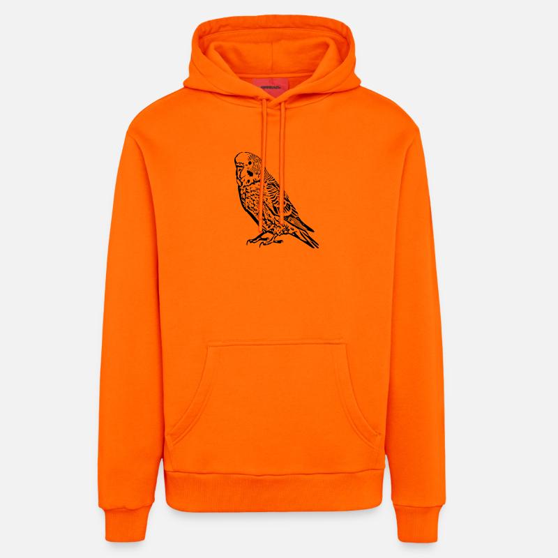 Perruche perruche noir - Sweat à capuche bio décontracté fabriqué en UE - SUNSET ORANGE