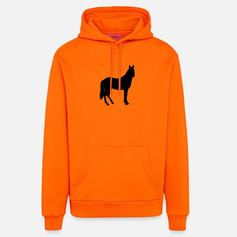 Cheval - Sweat à capuche bio décontracté fabriqué en UE - SUNSET ORANGE