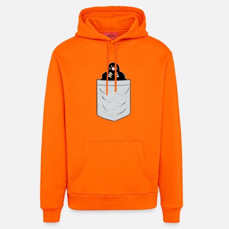 Poche poitrine Mole - Sweat à capuche bio décontracté fabriqué en UE - SUNSET ORANGE