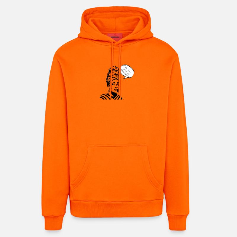 Conscience et Gratitude en Silhouette - Sweat à capuche bio décontracté fabriqué en UE - SUNSET ORANGE