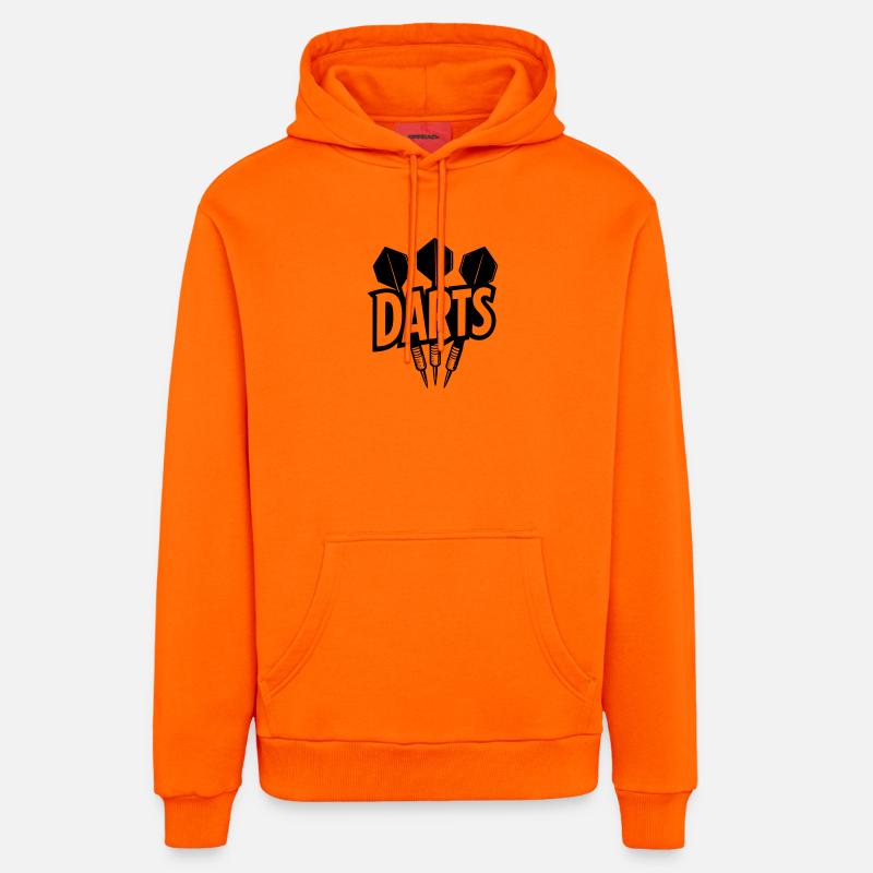 Lettrage à fléchettes avec des fléchettes - Sweat à capuche bio décontracté fabriqué en UE - SUNSET ORANGE
