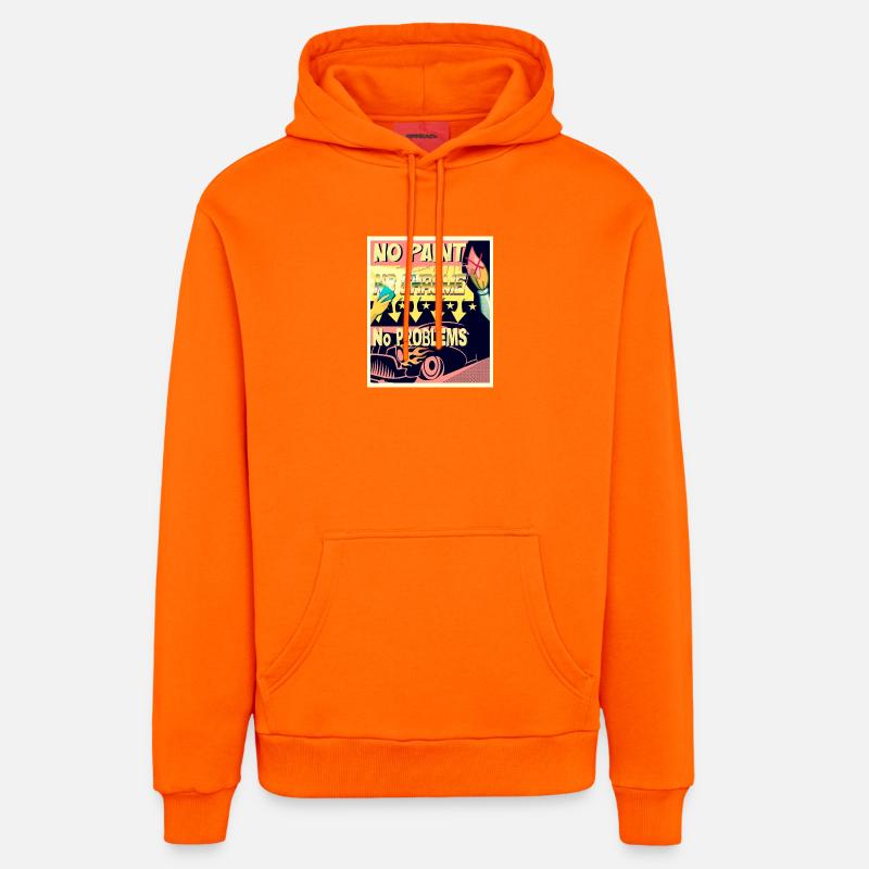 NO PAINT, NO CHROME, NO PROBLEMS - Organic Relaxed Hoodie Made in EU - SUNSET ORANGE