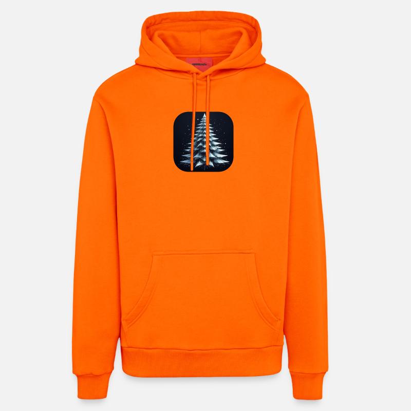 Arbre de Noël Sapin Polygones Vert - Sweat à capuche bio décontracté fabriqué en UE - SUNSET ORANGE