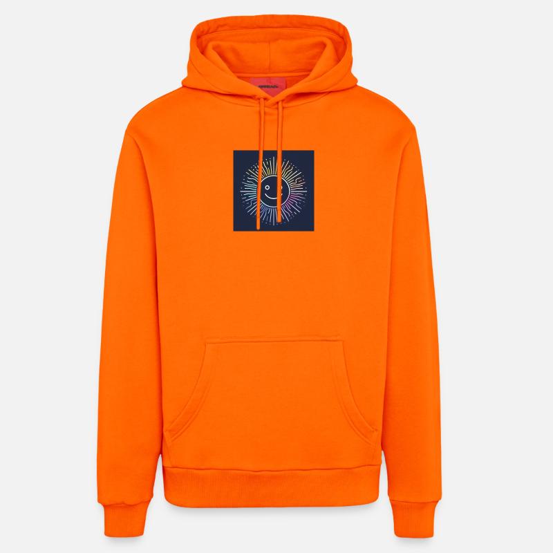 Un soleil frais et joyeux - Sweat à capuche bio décontracté fabriqué en UE - SUNSET ORANGE