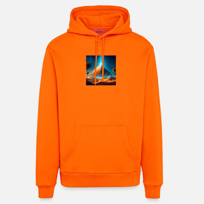 Pyramide 5 - Sweat à capuche bio décontracté fabriqué en UE - SUNSET ORANGE