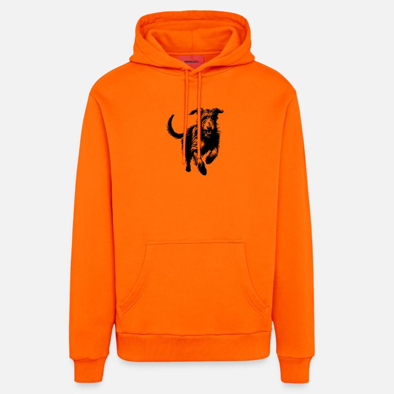 Irish Wolfhound - Sweat à capuche bio décontracté fabriqué en UE - SUNSET ORANGE