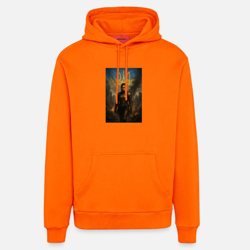 Mère Ukraine - Sweat à capuche bio décontracté fabriqué en UE - SUNSET ORANGE