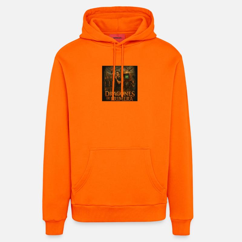 Dragons de première classe - Sweat à capuche bio décontracté fabriqué en UE - SUNSET ORANGE