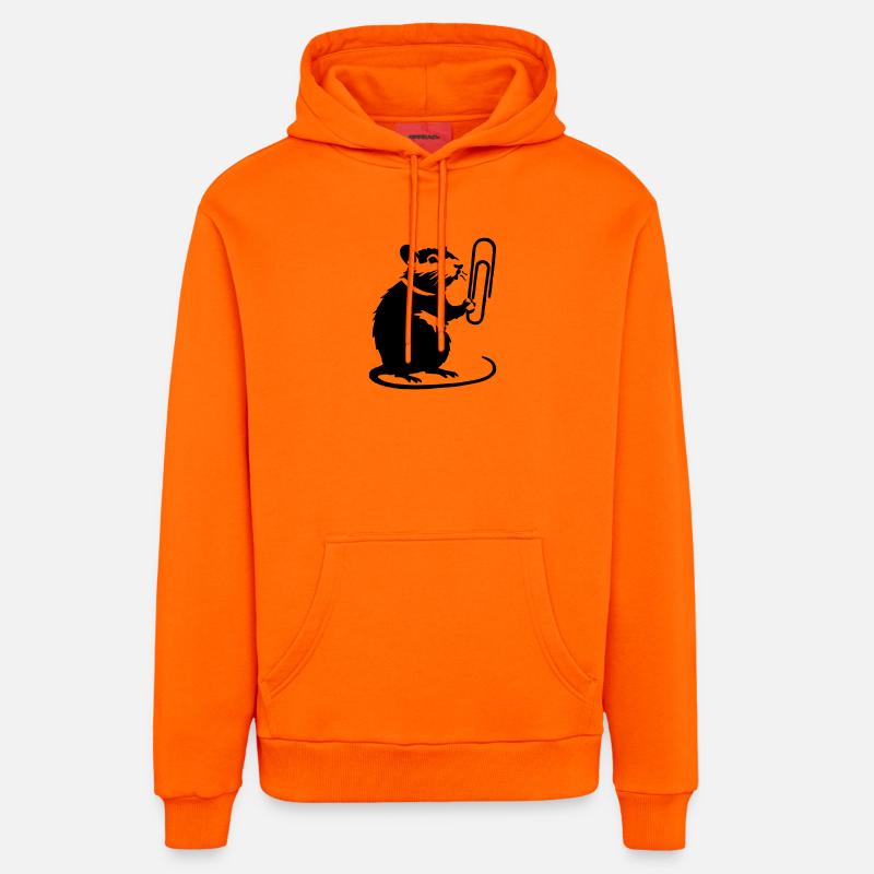 Le rat comme étalon de bureau - Sweat à capuche bio décontracté fabriqué en UE - SUNSET ORANGE