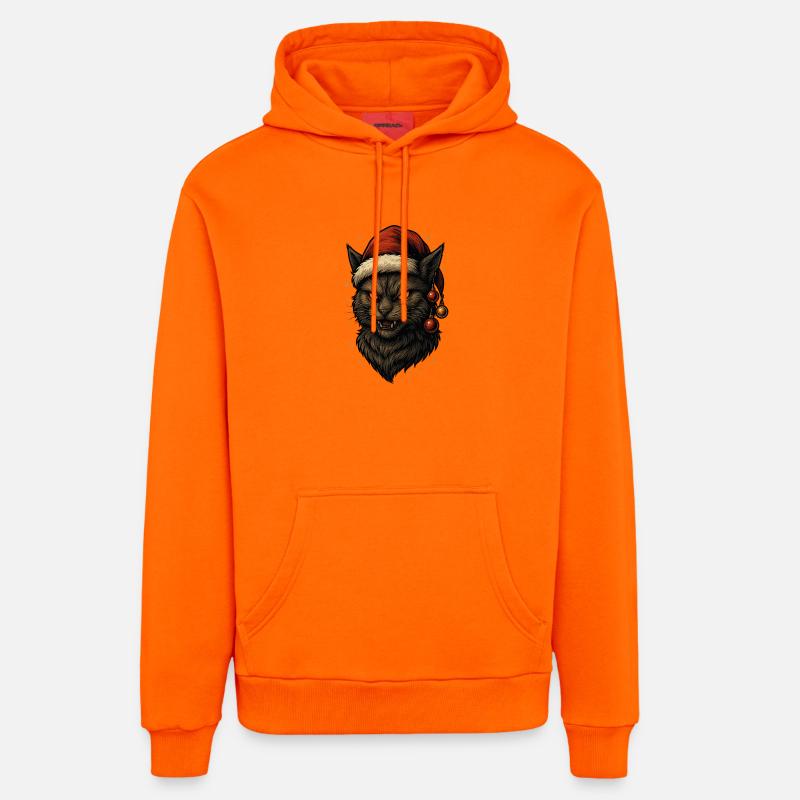 Gueule de bois noire de Noël - Sweat à capuche bio décontracté fabriqué en UE - SUNSET ORANGE