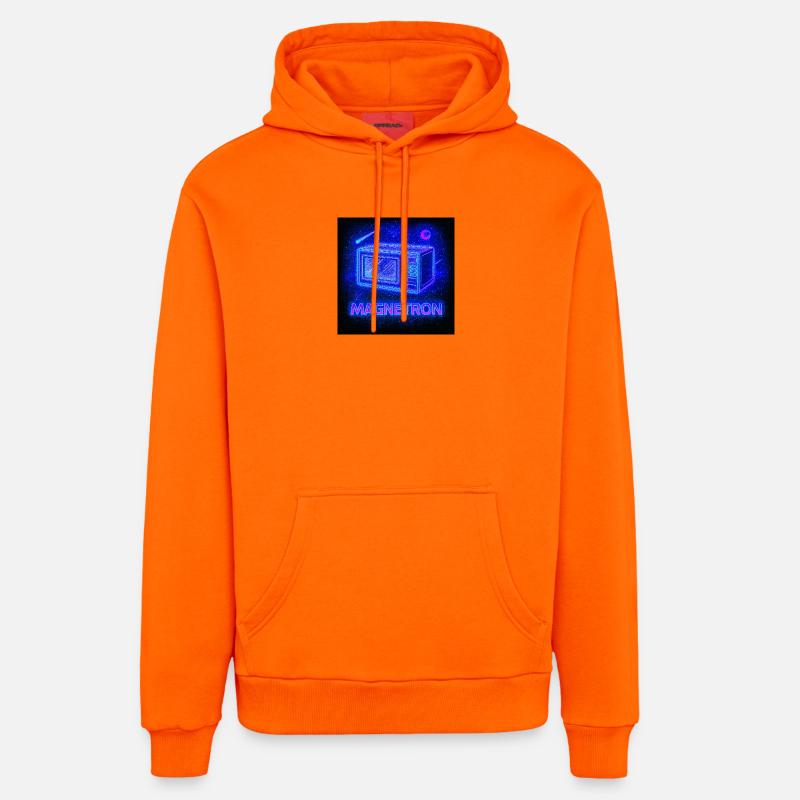 Micro-ondes néon Cosmos - Sweat à capuche bio décontracté fabriqué en UE - SUNSET ORANGE