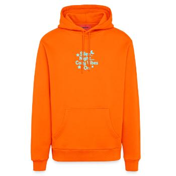 Silen Night Neon Cozy Vibes - Organic Relaxed Hoodie Made in EU - SUNSET ORANGE - Vorne